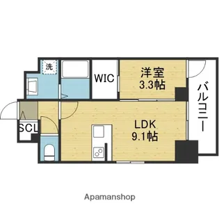 S-RESIDENCE松屋町asence【8階】の間取り