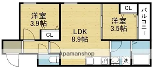 D PORTA ADORABLE【105号室】の間取り