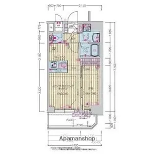 プレリス北巽駅前ラバルス【8階】の間取り