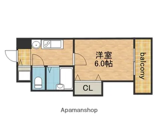 CITY SPIRE布施【6階】の間取り