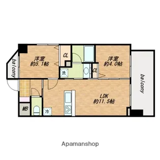 クリスタルコート【7階】の間取り
