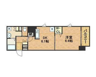 プレサンスタワー北浜【0307号室】の間取り
