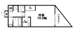 CITY SPIRE上町台【4階】の間取り