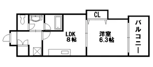 CITY SPIRE上町台【5階】の間取り