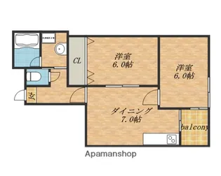 千寿マンション玉造【70A号室】の間取り