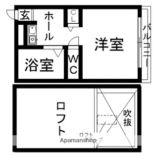プチコート今里【401号室】の間取り