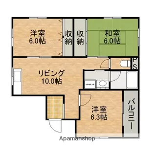 サンライフ浅野【301号室】の間取り