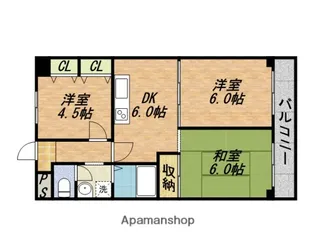 サンリッツ巽【7階】の間取り