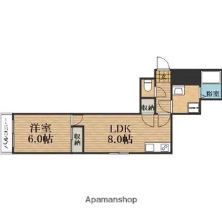 アトレーユ深江【202号室】の間取り