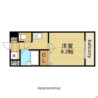 マンションアインツⅠ【401号室】の間取り