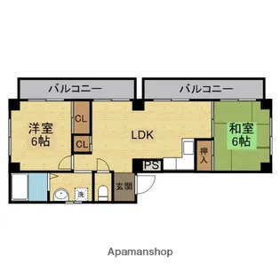 ニューハイツアサヒ【402号室】の間取り
