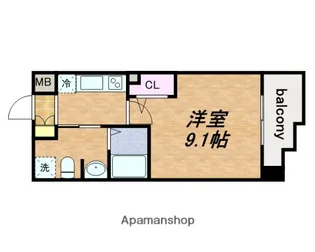 レジディア谷町【1405号室】の間取り