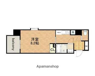 レジデンス上町台【7階】の間取り