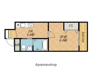 東小橋Ⅱ番館【1106号室】の間取り