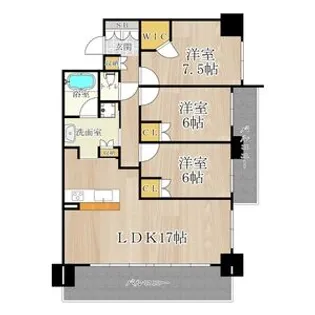 CITY SPIRE難波グレイス【13階】の間取り