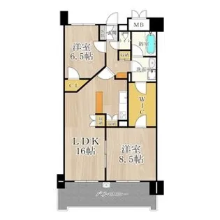 マスターズレジデンス道頓堀III【10階】の間取り