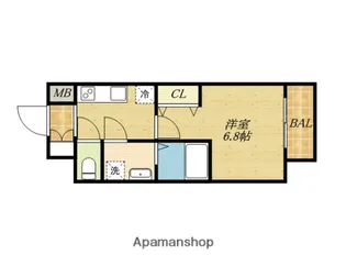 レジュールアッシュ玉造【2階】の間取り