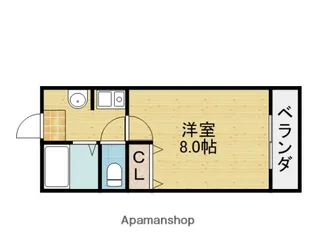 ボナール勝山【103号室】の間取り