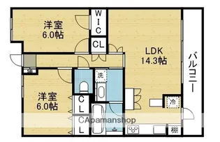 ネバーランド玉造【12階】の間取り