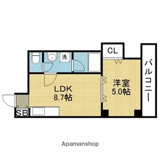ハイツ泰陽【6B号室】の間取り
