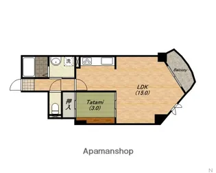グランディール清水谷【305号室】の間取り