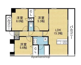 トレスアコルデ【7階】の間取り