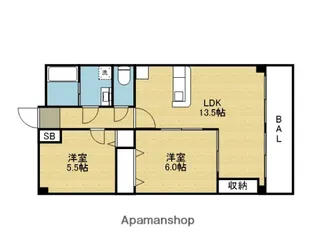 SENSE巽【5階】の間取り