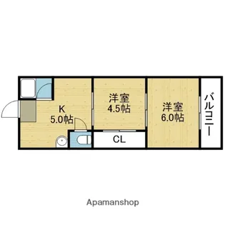 下野マンション【401号室】の間取り