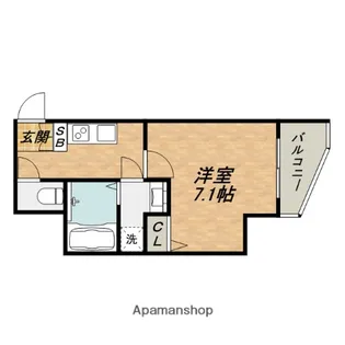 ラパンジール四天王寺東【5階】の間取り