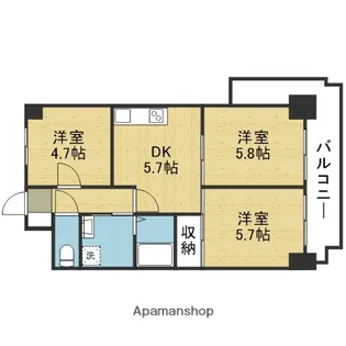 ライオンズマンション夕陽丘【405号室】の間取り