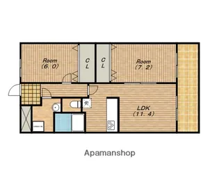 グランデア玉造本町【6階】の間取り