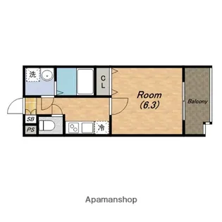 レジデンス上町台【11階】の間取り