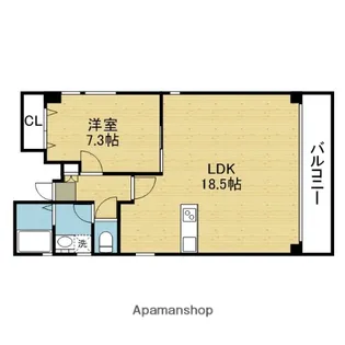 Y’Sパレス谷町【1102号室】の間取り