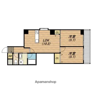 グランデージ清水谷【5階】の間取り