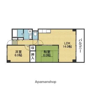 ビューテラス清水谷【11階】の間取り