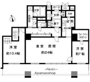 タワーザ上町台【30階号室】の間取り
