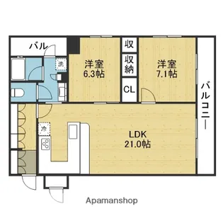 リーガルタワー大阪【10階】の間取り