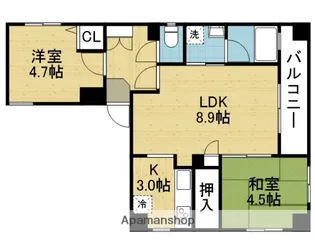 ロータリー上町【201号室】の間取り