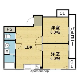 古賀マンション【4R号室】の間取り