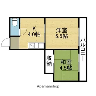 コーポ善山【302号室】の間取り