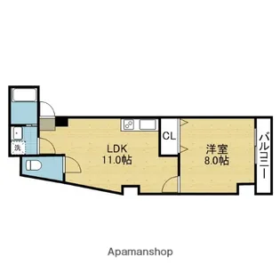 ウエンズ小路【8階】の間取り