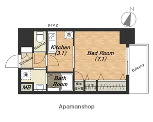 WILL DO上本町イースト【805号室】の間取り