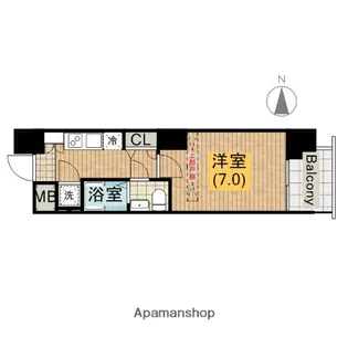 アドバンス上町台ラシュレ【10階】の間取り