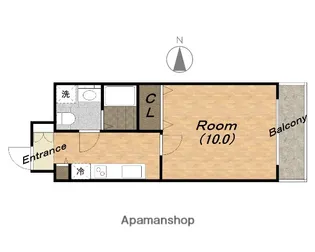 モンサンミッシェル北浜【7階】の間取り