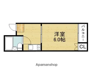 レナジア玉造【602号室】の間取り