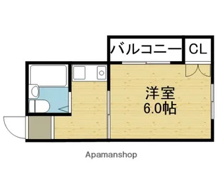 レナジア玉造【201号室】の間取り
