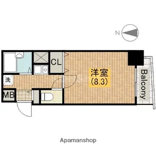 クレセント谷町【402号室】の間取り