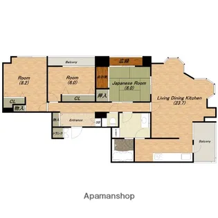 クライス上本町【6階】の間取り