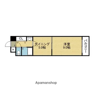 グリーンプラザ瓦町【502号室】の間取り