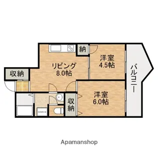 ヴィラ真田山【502号室】の間取り